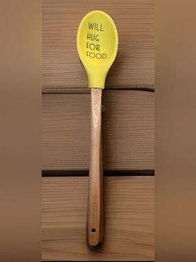 Krumbs Kitchen Farmhouse Silicone Cooking Spoon w/ Wooden Handle Hug